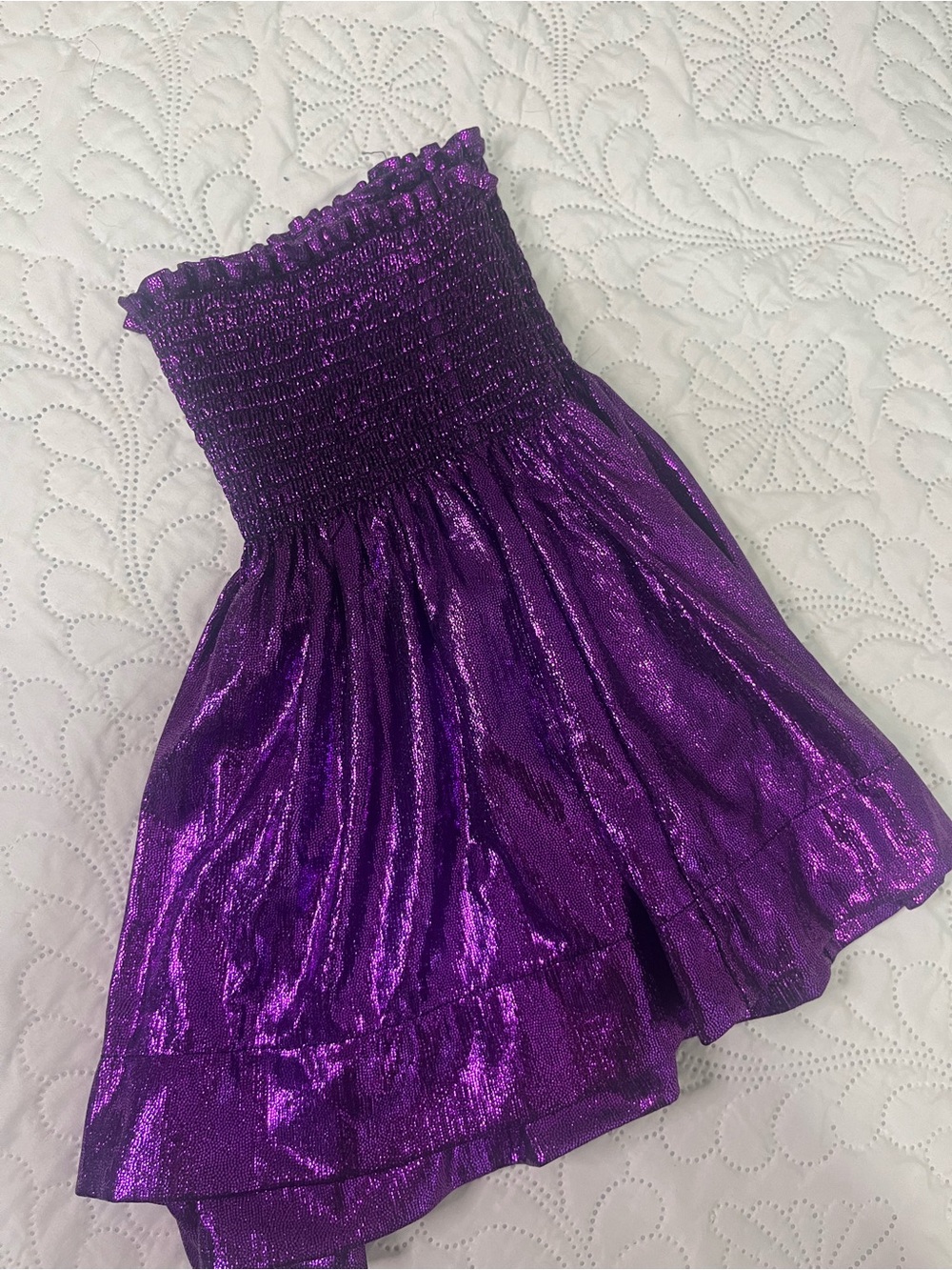 Queen Of Sparkles Purple Metallic Swing Shorts . Medium - Picture 4 of 5
